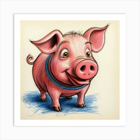 Pig Drawing 2 Art Print