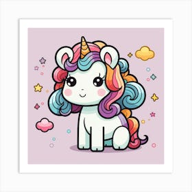 Cute Unicorn 471 Art Print