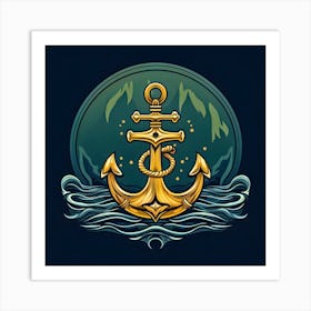 Anchor In The Sea 6 Art Print