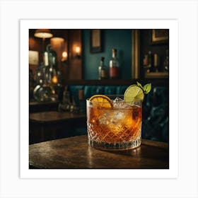 Cocktail In A Bar Art Print