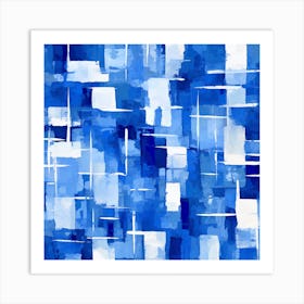 Abstract Blue Painting Art Print