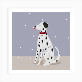 Winter Dalmatian Puppy Dog Art Print