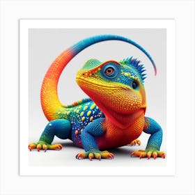 Rainbow Lizard 4/4 (scales gecko colourful cute pet dragon tropical exotic) Art Print