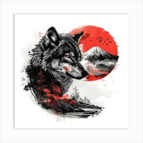 Wolf In The Moonlight 5 Art Print