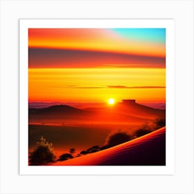 Sunset In The Desert Art Print