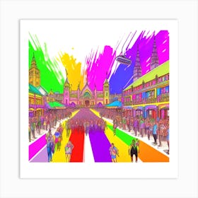 Rainbow City 1 Art Print