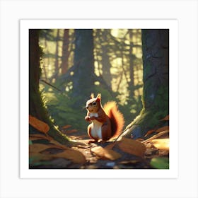 Squirrel In The Forest 429 Art Print