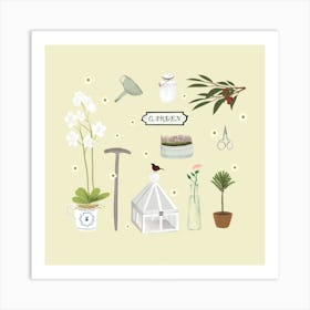 Garden Wall Decor Square Art Print