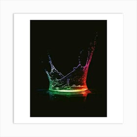 Rainbow Water Splash Art Print