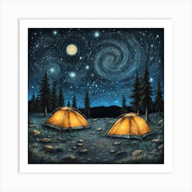 Starry Night Tents Art Print