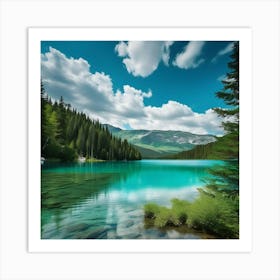 Blue Lake In The Mountains 16 Art Print