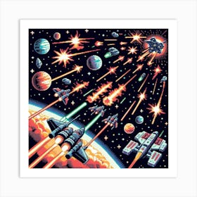 8-bit space battle 2 Art Print