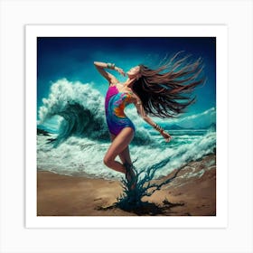 Dancer In The Ocean Art Print