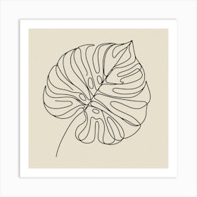 Large Monstera leaf Picasso style Art Print