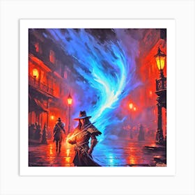 Man With A Torch Art Print