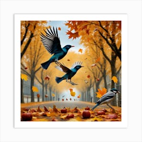 Autumn Birds Art Print