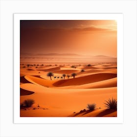 Sunset In The Desert 6 Art Print