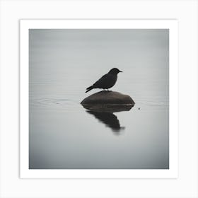 Bird On A Rock Art Print