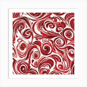 Red Swirls Art Print