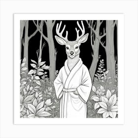 Deer In The Woods 101 Art Print