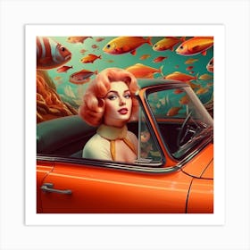 'Fish In The Car' 1 Art Print