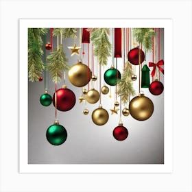 Christmas Tree Ornaments 1 Art Print
