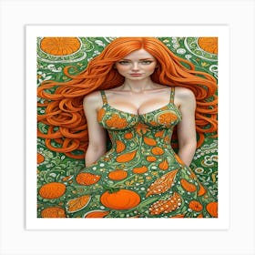 Orange Dress Art Print