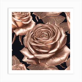 Roses On Black Background Art Print