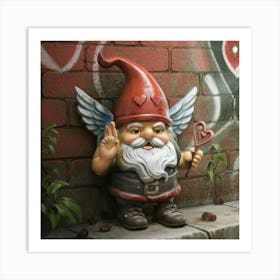 Cupid Gnome With Wings Art Print