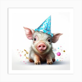 Pig In A Party Hat 1 Art Print