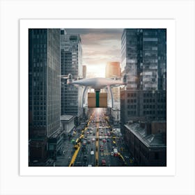 Drone Delivery In The City Art Print