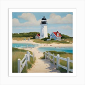 Cape Cod, Massachusetts Series. Style of David Hockney 3 Art Print