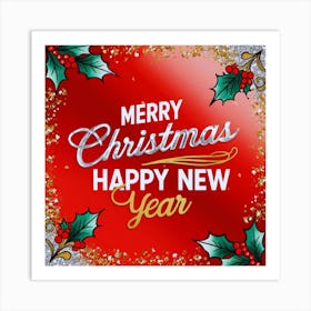 Merry Christmas Happy New Year 1 Art Print