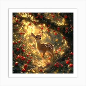 Deer In The Forest 1 Art Print