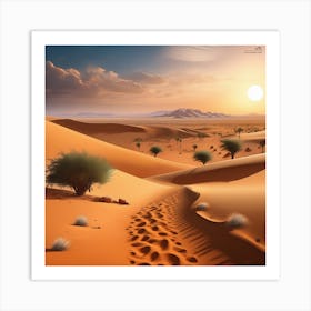 Sahara Countryside Peaceful Landscape Ultra Hd Realistic Vivid Colors Highly Detailed Uhd Drawi (17) Art Print