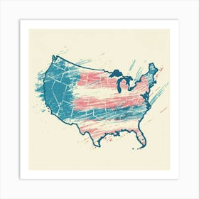 United States Map 1 Art Print