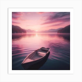 Boat On The Lake Dreamscape Art Print