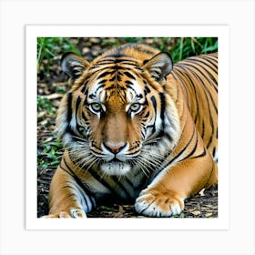 Tiger Feline Carnivore Predator Wild Stripes Roar Majestic Big Cat Wildlife Jungle Powerf (5) Art Print