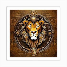 Steampunk Lion 5 Art Print