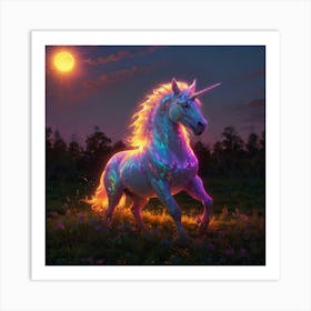 Unicorn At Night Art Print