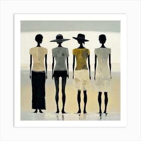 Four Women In Hats Poster