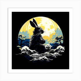 Rabbit In The Moonlight 1 Art Print