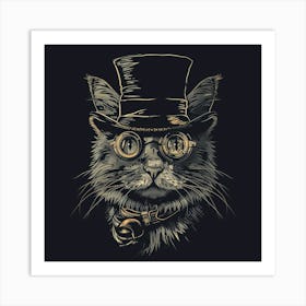 Steampunk Cat 39 Art Print