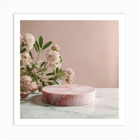 Pink Marble Cake Stand 9 Art Print