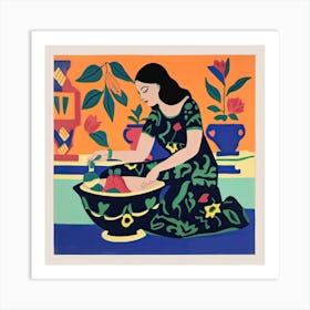 Woman And Bowl, The Matisse Inspired Art Collection Art Print