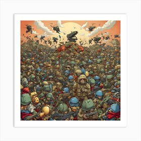 Swarm Of Soldiers Art Print