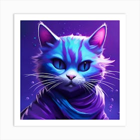 Cat With Blue Eyes 3 Art Print