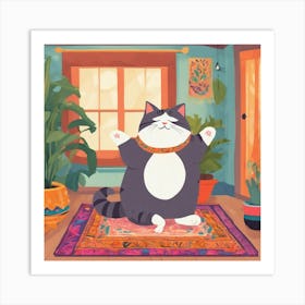 Yoga Cat Art Print