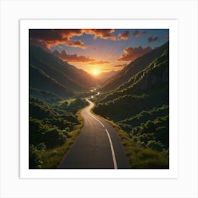 Road In The Mountains Art Print