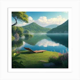 Lake Landscape Art Print